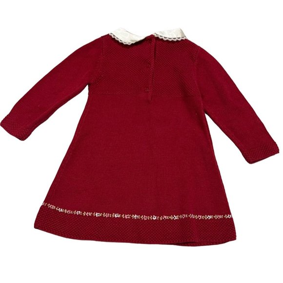 Gymboree red knit sweater dress Christmas Holiday Party Church 2T EUC Vintage - Picture 3 of 7